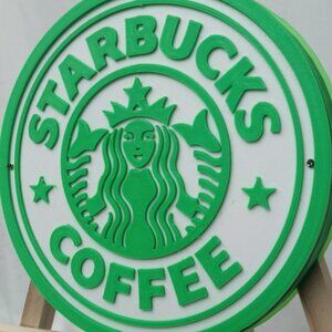 3D Printed Starbucks RGB LED 8-Inch Sign With Remote Wall Lamp